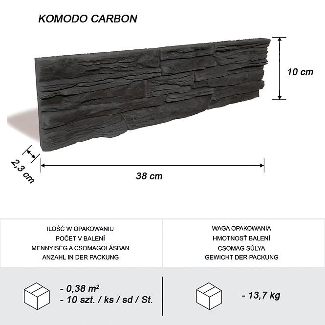 Csempe dekoratív Komodo Carbon,5