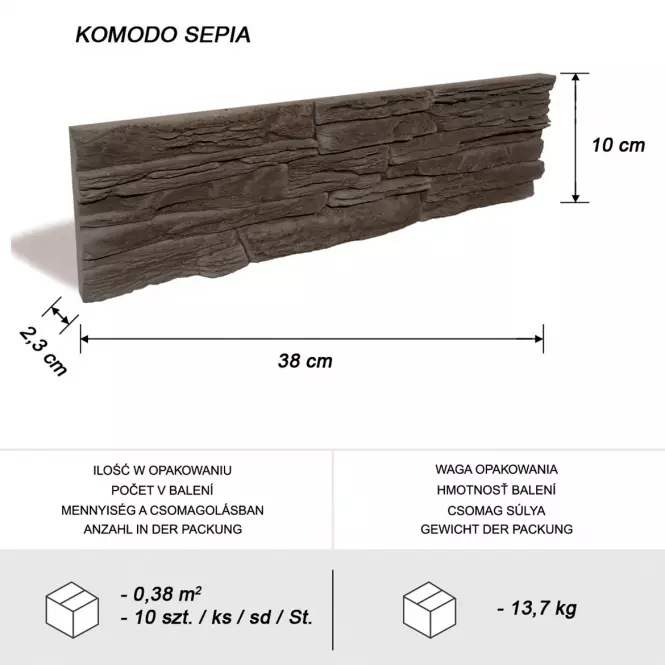 Csempe dekoratív Komodo Sepia