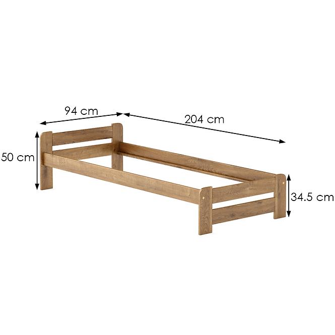 Ágy fenyő LK099–90x200 tölgy