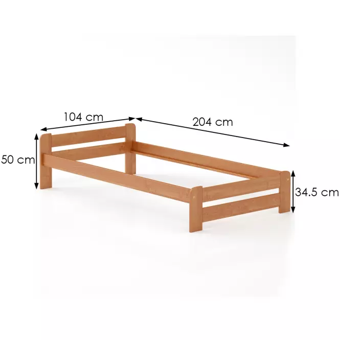Ágy fenyő LK099–100x200 égerfa