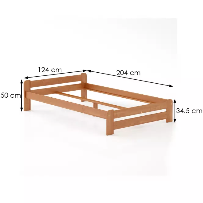 Ágy fenyő LK099–120x200 égerfa,2