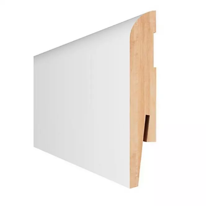 Padló szegélyléc LO4 12X100X2400MM fehér fél matt furnérozott