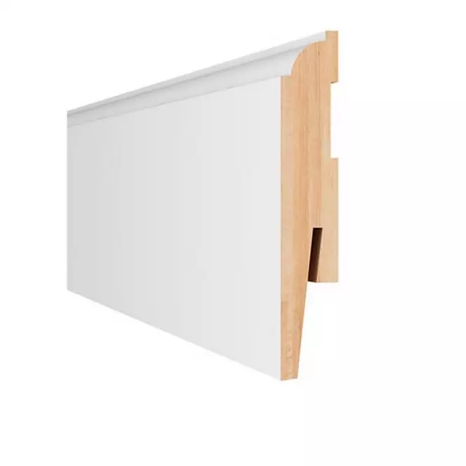 Padló szegélyléc LO10 15X90X2400MM fehér fél matt furnérozott