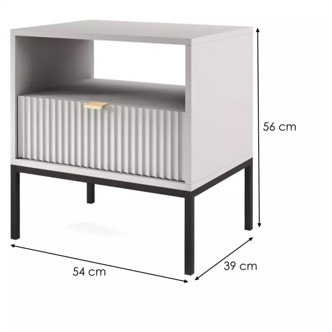 Éjjeliszekrény Nova S54 szürke,2