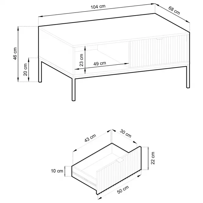Dohányzóasztal Nova L104 fekete,5
