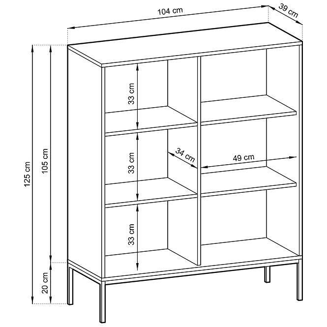 Komoda  Nova K104 fekete