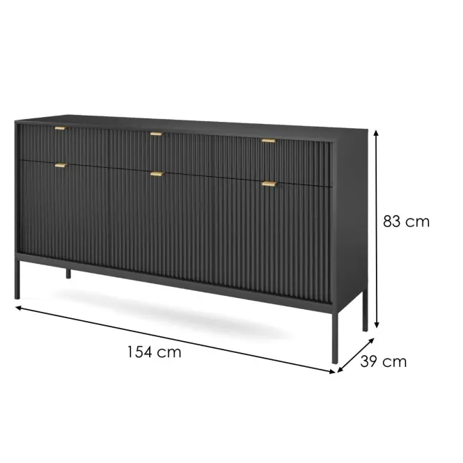 Komód NOVA Ksz154 fekete,2