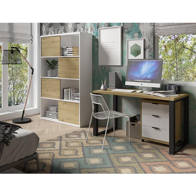Íróasztal Max tölgyfa artisan/fekete