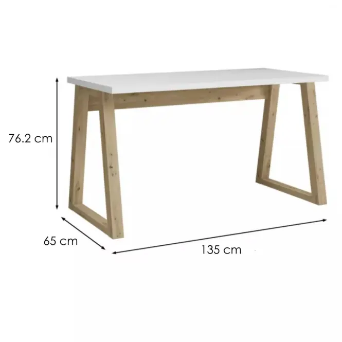 Íróasztal Iga Fehér / Tölgy Artisan