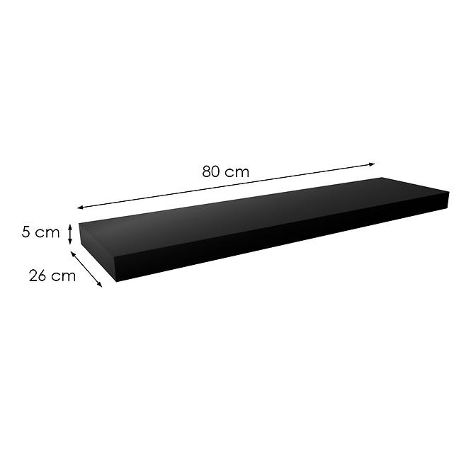 Lebegőpolc Kate 800 fekete mat,2