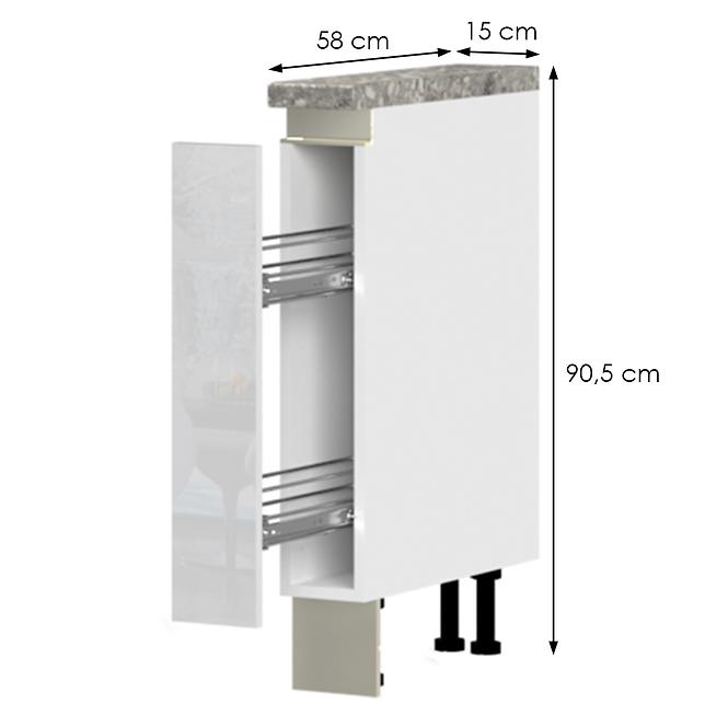 Konyhaszekrény Infinity R-15-1K/5 Crystal White