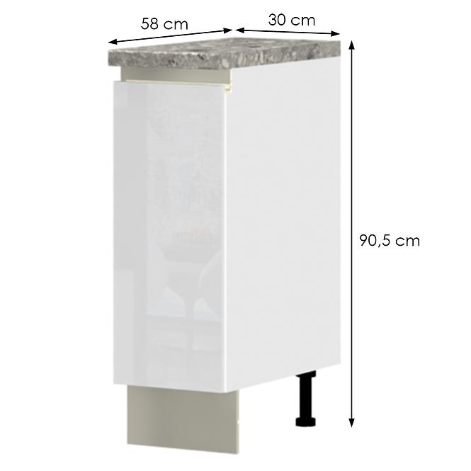 Konyhaszekrény Infinity R-30-1K/5 Crystal White