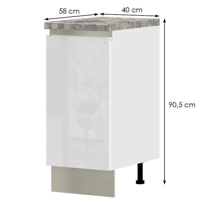 Konyhaszekrény Infinity R-40-1K/5 Crystal White
