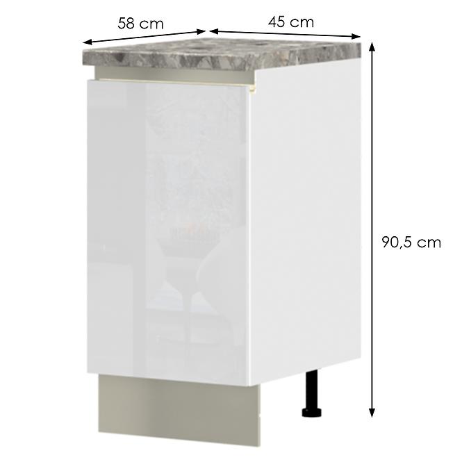 Konyhaszekrény Infinity R-45-1K/5 Crystal White