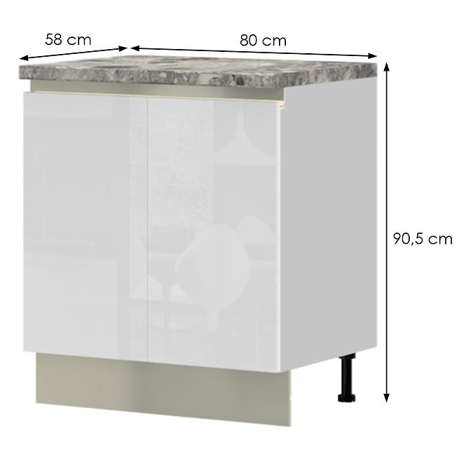Konyhaszekrény Infinity R-80-2K/5 Crystal White