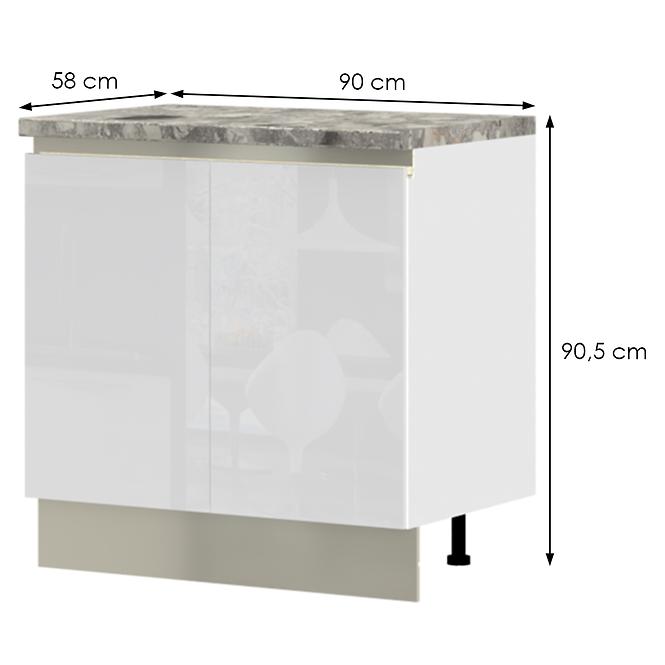 Konyhaszekrény Infinity R-90-2K/5 Crystal White