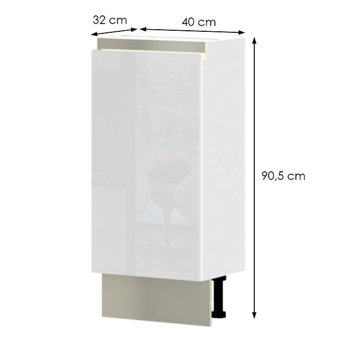 Konyhaszekrény Infinity R3-40-1K/5 Crystal White