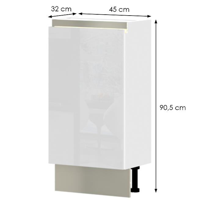 Konyhaszekrény Infinity R3-45-1K/5 Crystal White