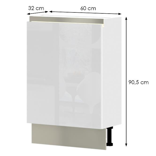 Konyhaszekrény Infinity R3-60-1K/5 Crystal White