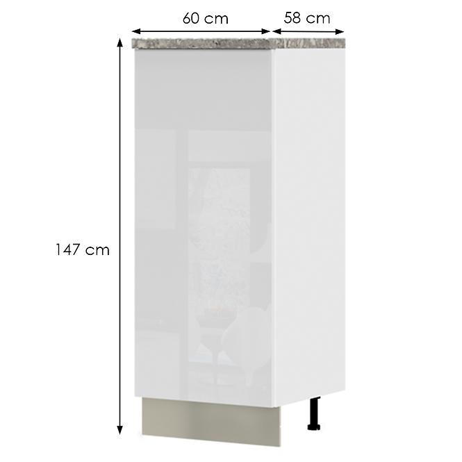 Konyhaszekrény Infinity K14-60-1KF/5 Crystal White