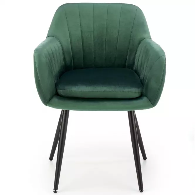 Szék K429 Velvet/Fém Sötétzöld