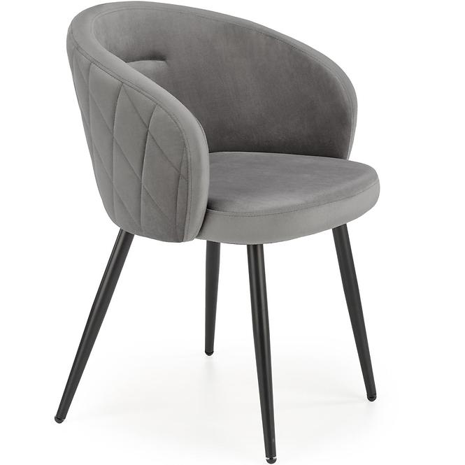 Szék K430 Velvet/Fém szürke