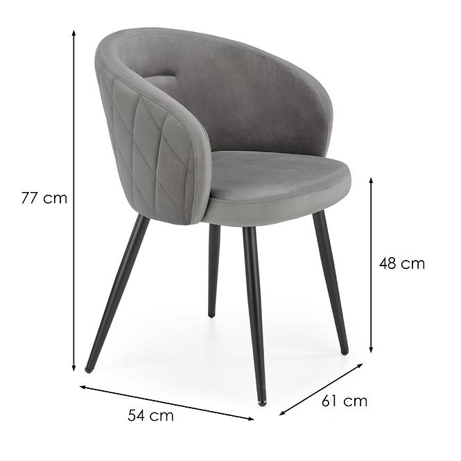 Szék K430 Velvet/Fém szürke