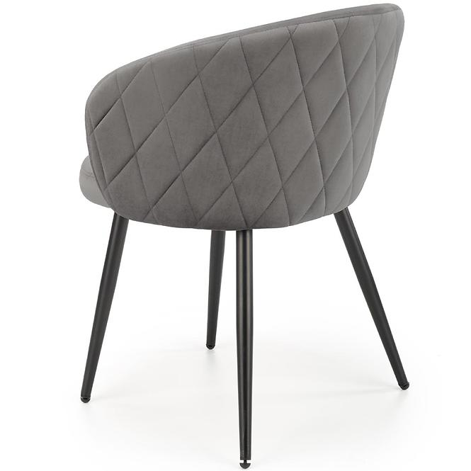 Szék K430 Velvet/Fém szürke