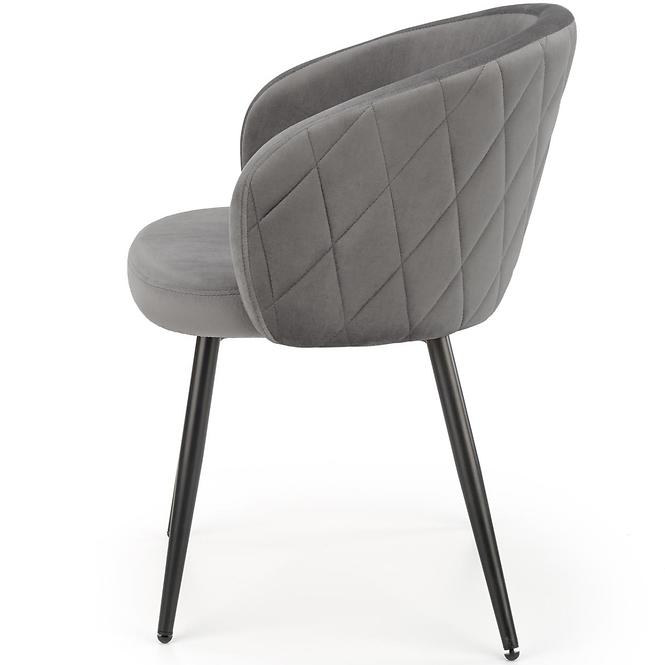 Szék K430 Velvet/Fém szürke