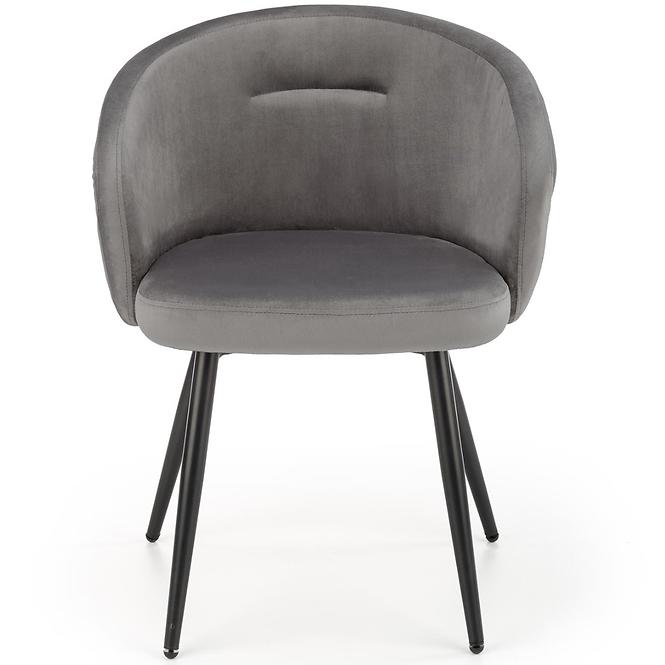 Szék K430 Velvet/Fém szürke