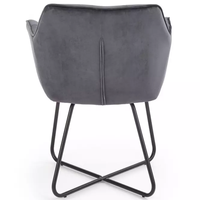Szék K377 Velvet/Fém szürke