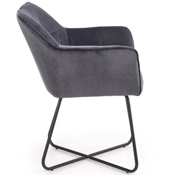 Szék K377 Velvet/Fém szürke,4