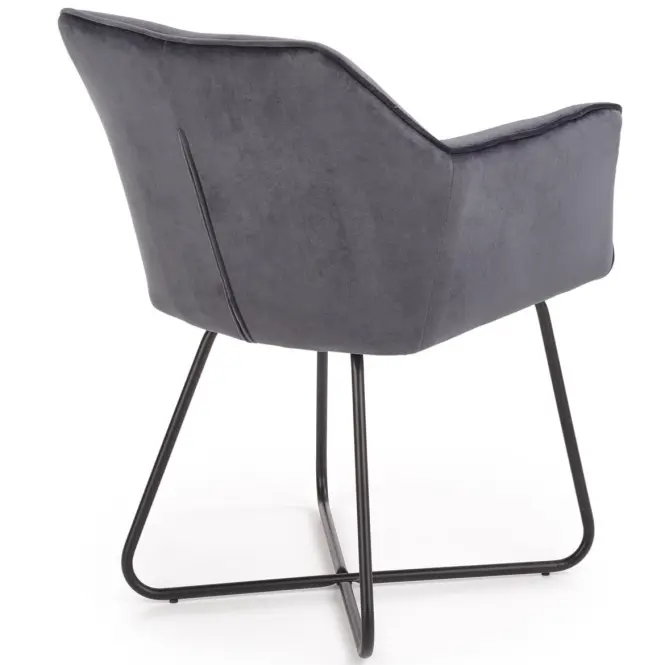 Szék K377 Velvet/Fém szürke,5