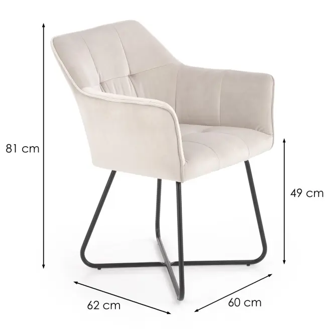 Szék K377 Velvet/Fém Nélkül,2