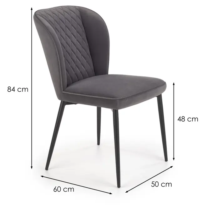 Szék K399 Velvet/Fém szürke,2