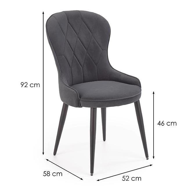 Szék K366 Velvet/Fém szürke