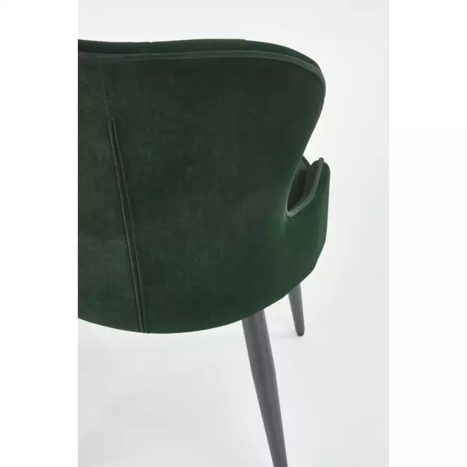 Szék K366 Velvet/Fém Sötétzöld