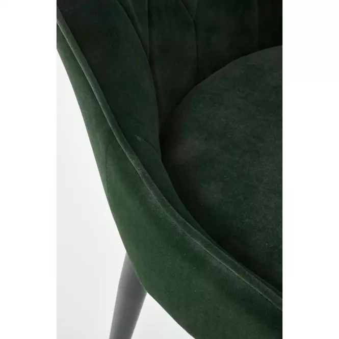 Szék K366 Velvet/Fém Sötétzöld