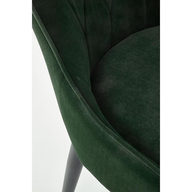Szék K366 Velvet/Fém Sötétzöld