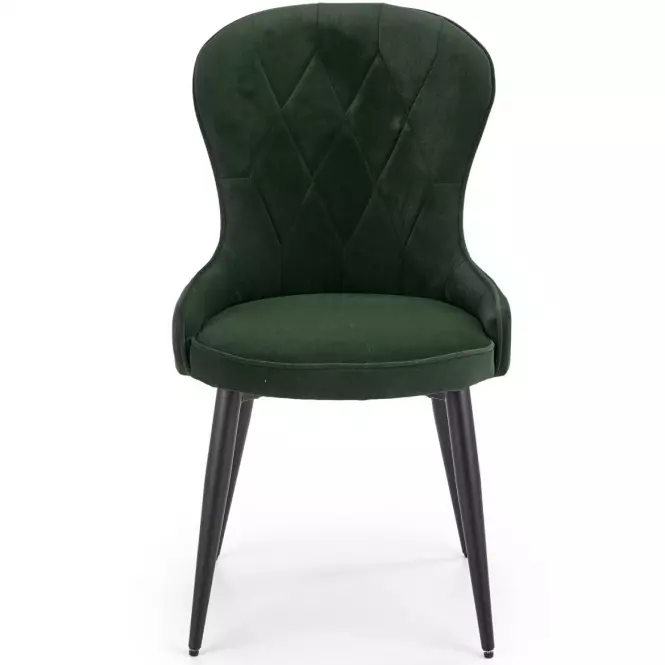 Szék K366 Velvet/Fém Sötétzöld