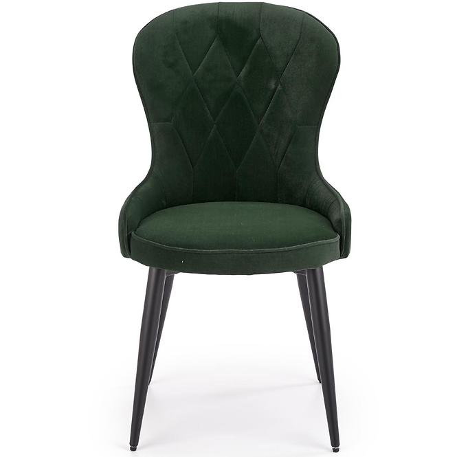 Szék K366 Velvet/Fém Sötétzöld