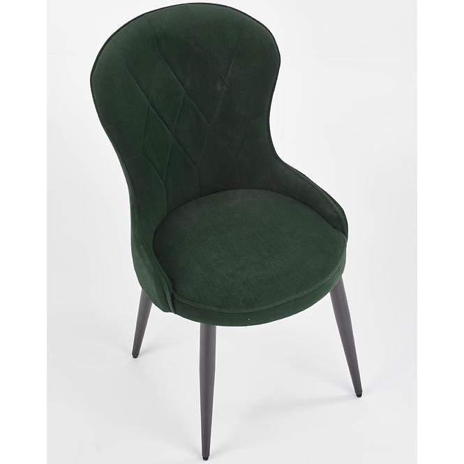 Szék K366 Velvet/Fém Sötétzöld