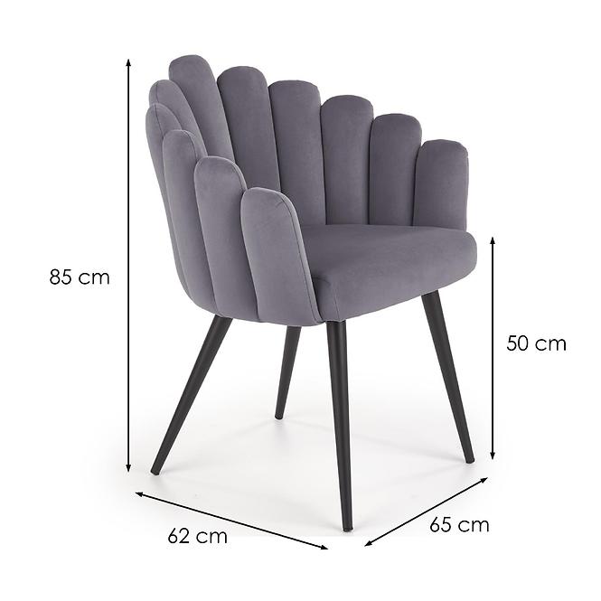 Szék K410 Velvet/Fém szürke