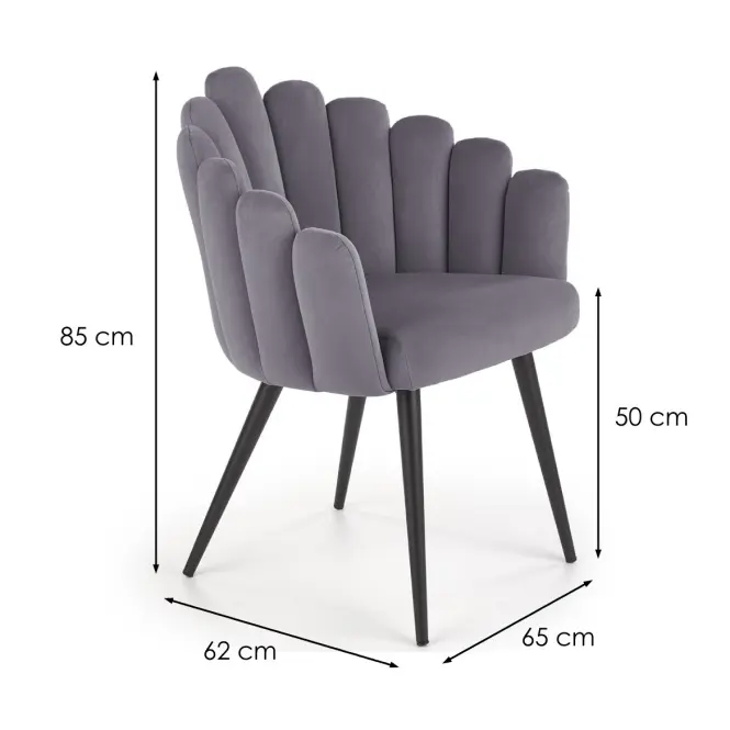 Szék K410 Velvet/Fém szürke,2