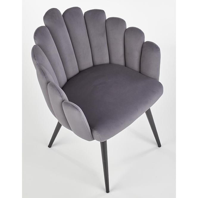 Szék K410 Velvet/Fém szürke