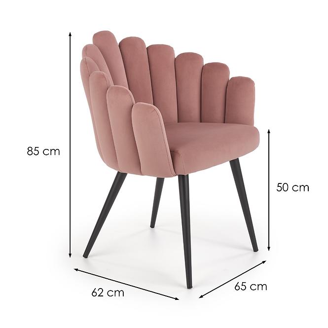 Szék K410 Velvet/Fém Rózsaszín