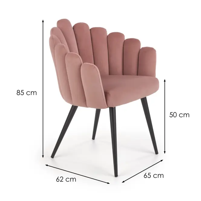 Szék K410 Velvet/Fém Rózsaszín,2