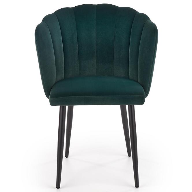 Szék K386 Velvet/Fém Sötétzöld