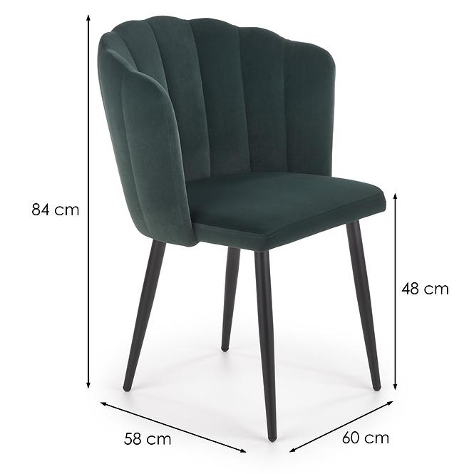 Szék K386 Velvet/Fém Sötétzöld