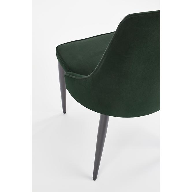 Szék K365 Velvet/Fém Sötétzöld